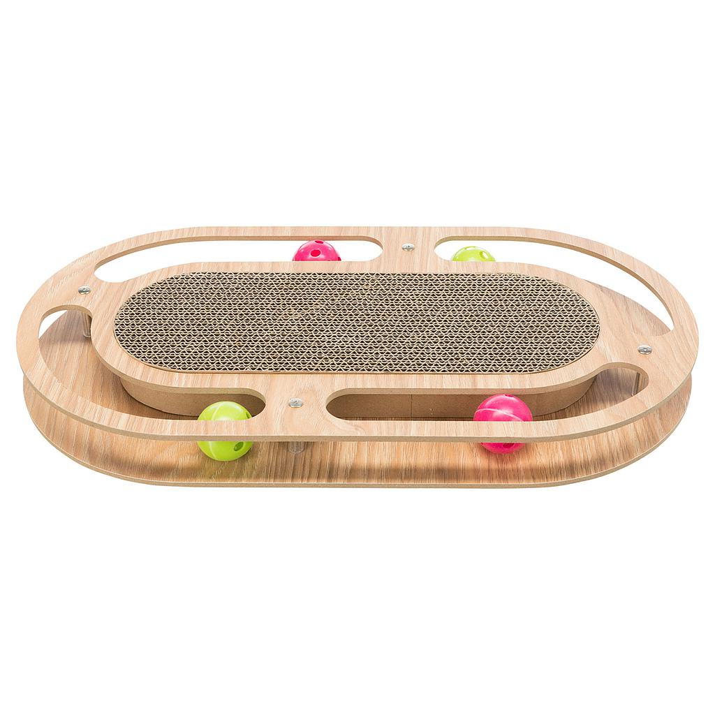 Tabla Cartón Rascadora con Marco de Madera, 46 × 4 × 25 cm
