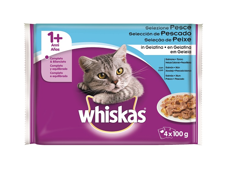 WHISKAS +1 POUCH PESCADOS PACK 4