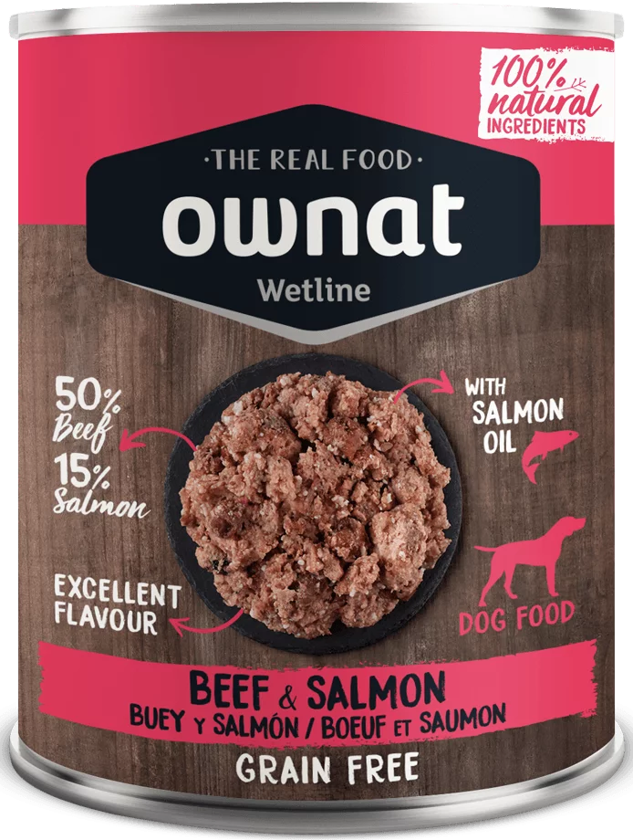 OWNAT DOG WETLINE BEEF AND SALMON (395grs)