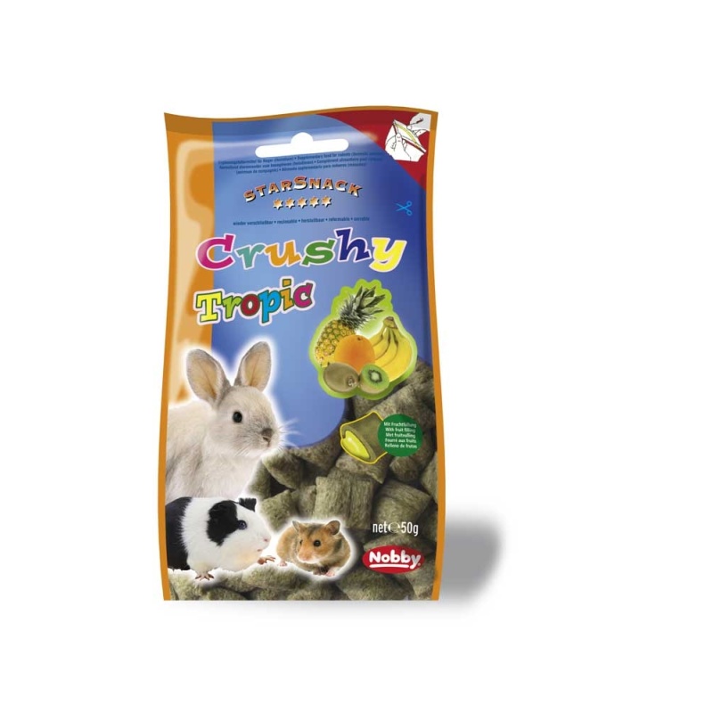 SNACKS ROEDORES CRUJ.FRUTAS TROP.50GR NOBBY
