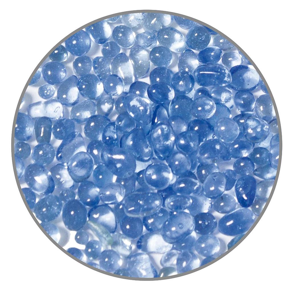 Grava de cristal celeste 400g 6mm